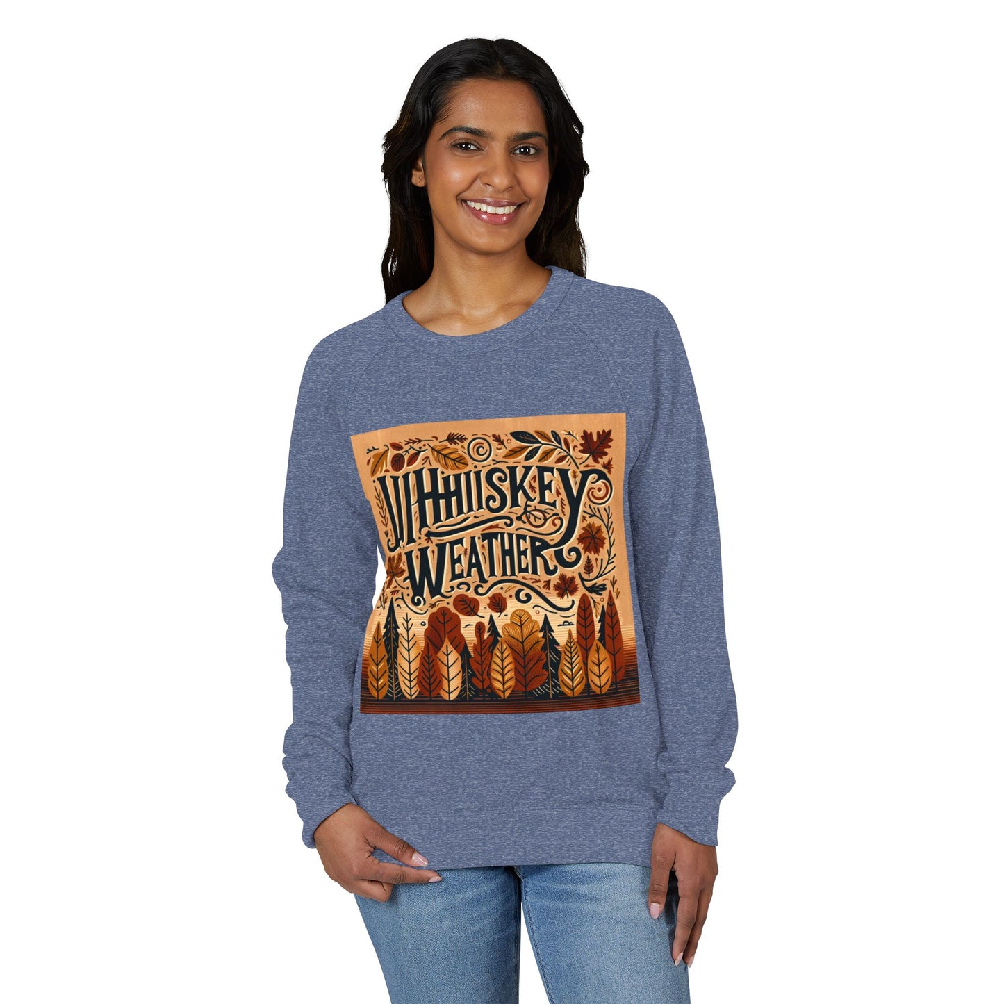 Cozy Fall Sweater: Unisex French Terry Raglan Crewneck, Whiskey Lovers Gift, Autumn Fashion, Seasonal Apparel, Vintage Style