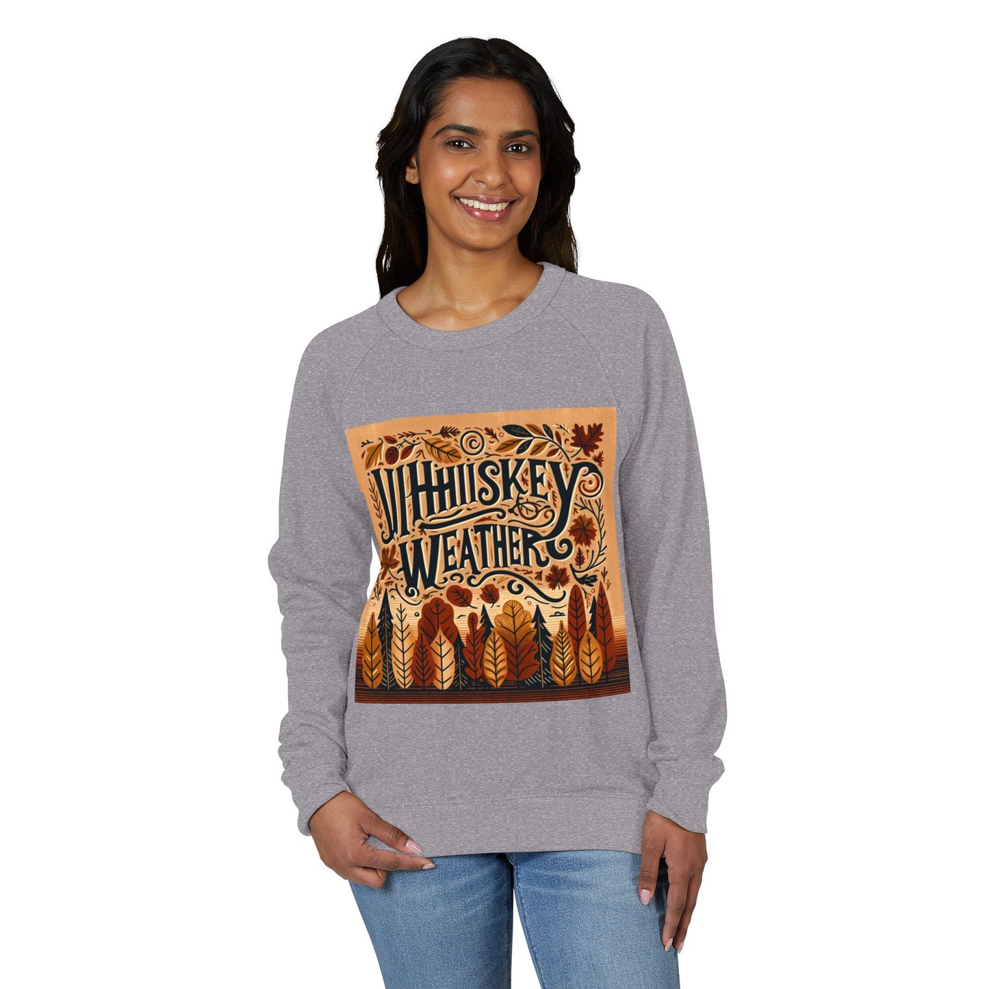 Cozy Fall Sweater: Unisex French Terry Raglan Crewneck, Whiskey Lovers Gift, Autumn Fashion, Seasonal Apparel, Vintage Style