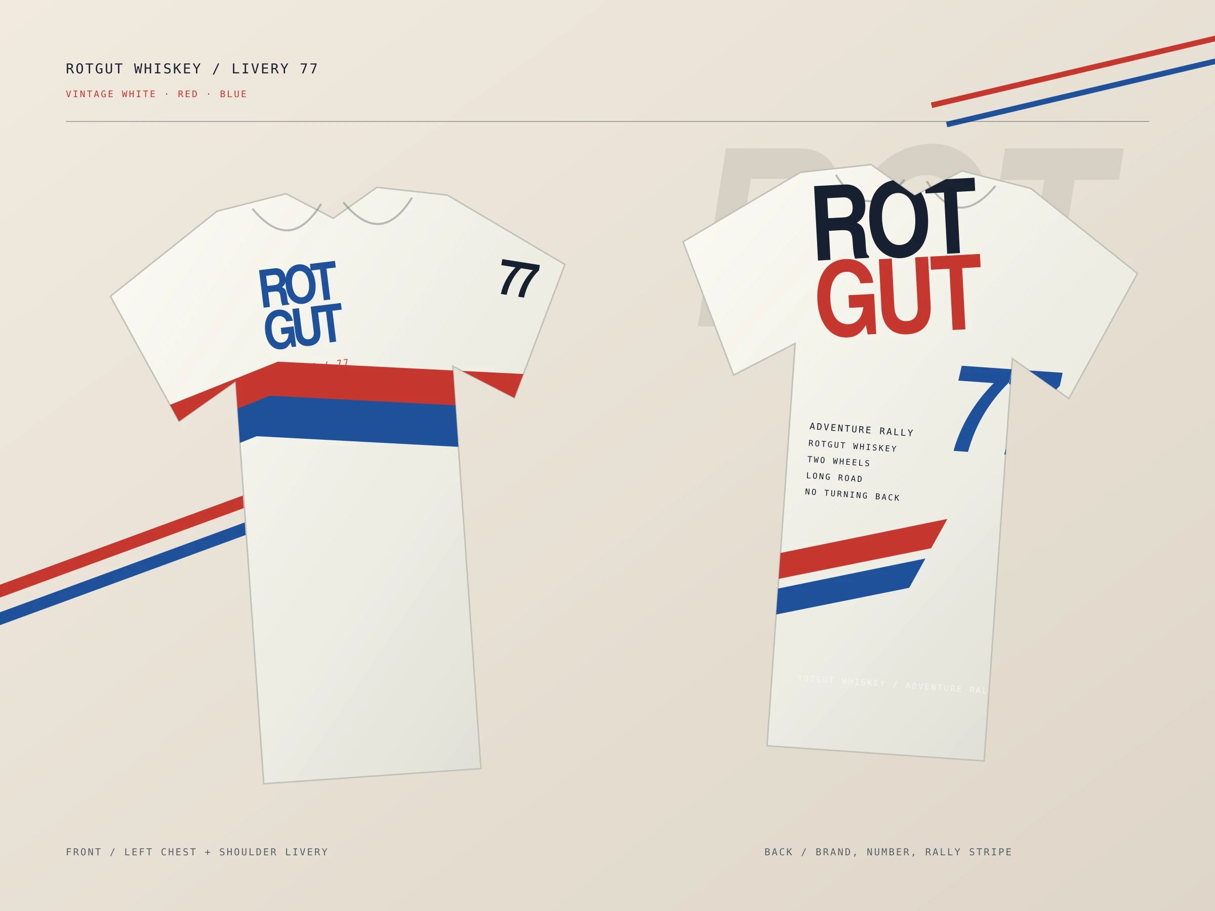 Rotgut Whiskey racing stripe shirt